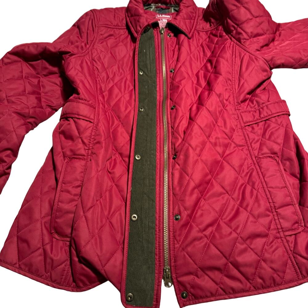 Red L.L. Bean quilted jacket size large